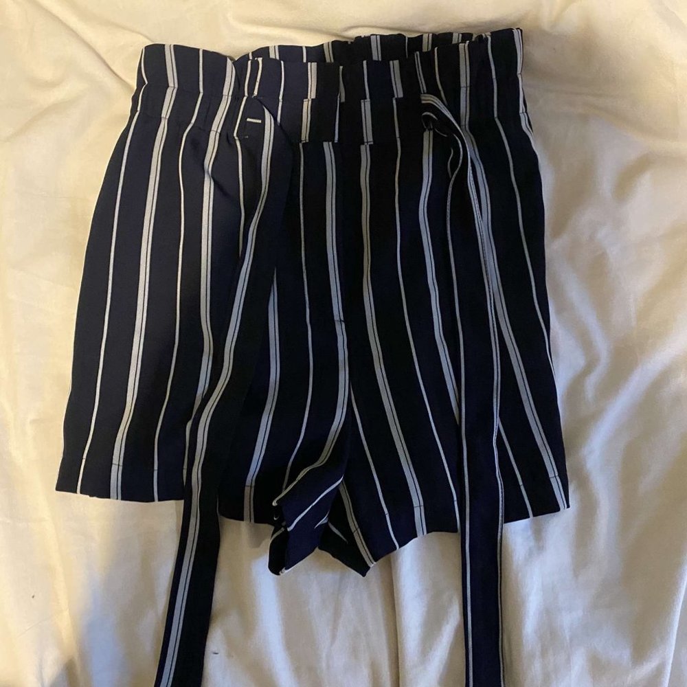 Forever 21 blue and white striped shorts